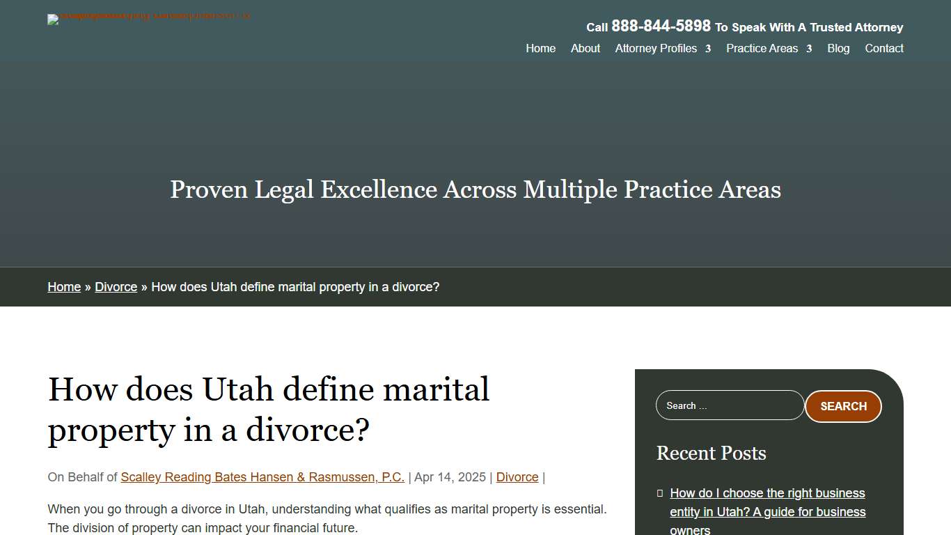 How does Utah define marital property in a divorce? - Scalley Reading Bates Hansen & Rasmussen, P.C.