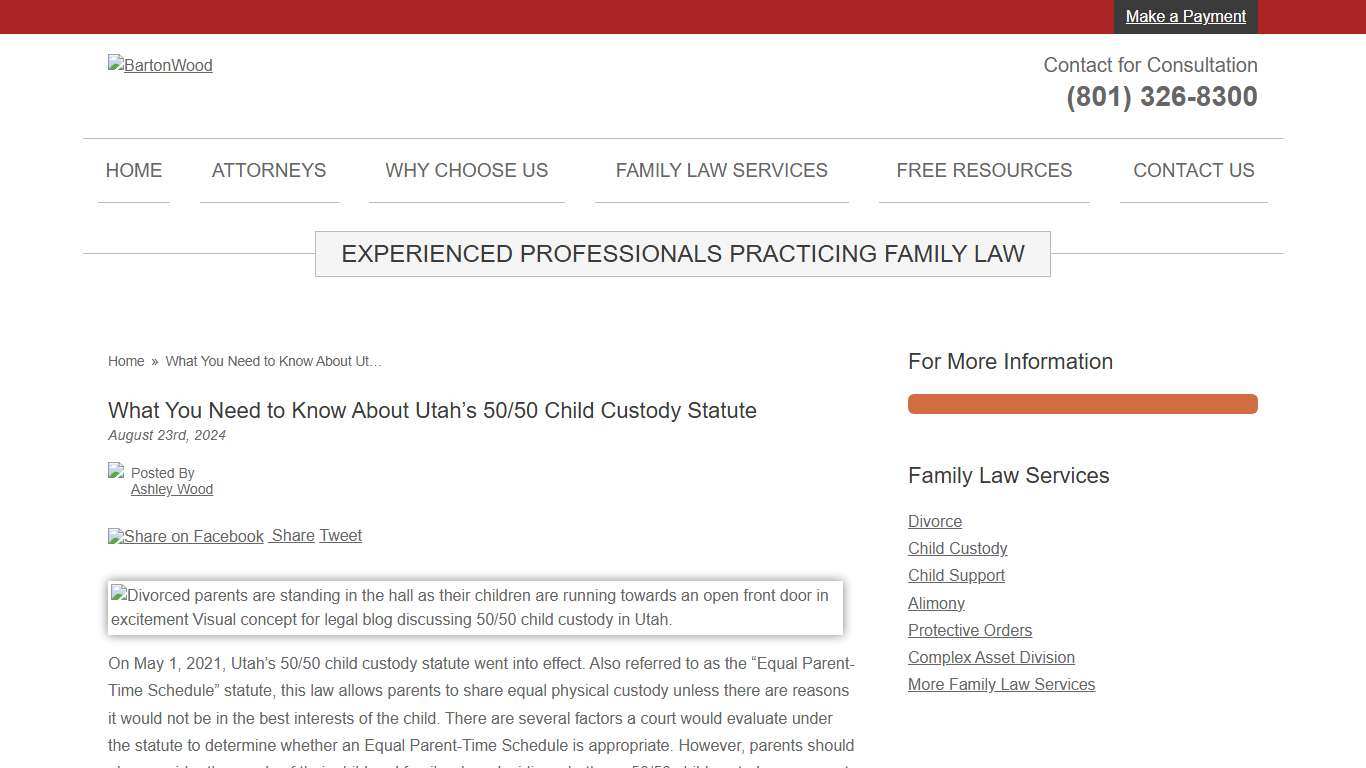Utah’s 50/50 Child Custody Statute – BartonWood