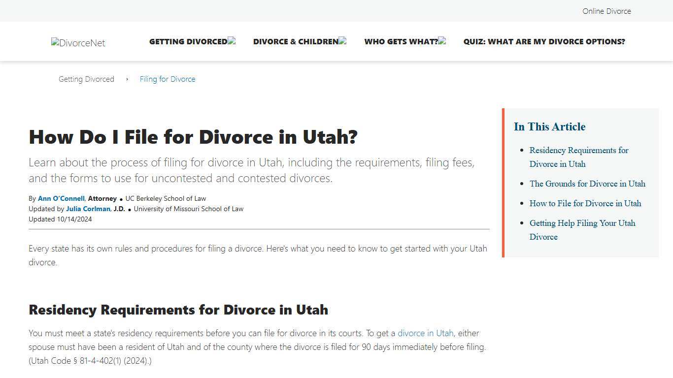 How to Get a Divorce in Utah
